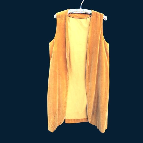 50s Pant Set Yellow Corduroy Velvet XS 21 Inch Waist - Picture 11 of 14